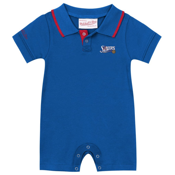 для малыша Philadelphia 76ers Allen Iverson Mitchell & Ness Royal Retro Roots Rugby Romper