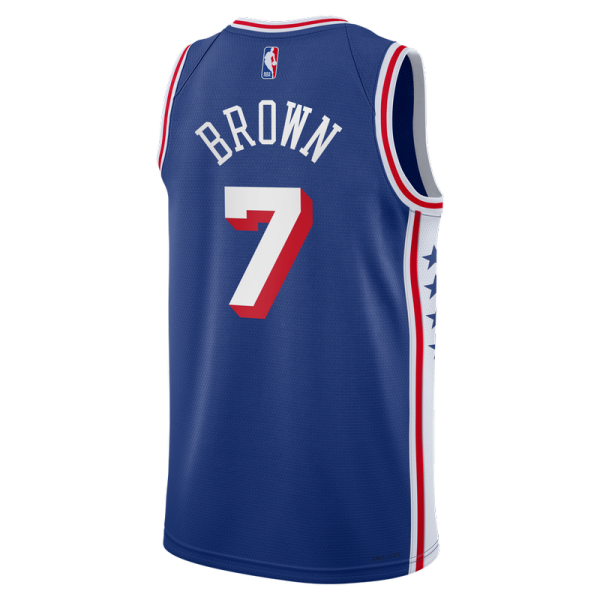 Детская джерси Philadelphia 76ers Jaylen Brown Nike Royal Swingman - Icon Edition