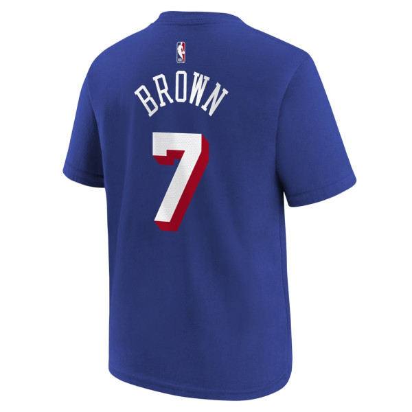 Детская футболка Philadelphia 76ers Jaylen Brown Nike Royal Icon Name & Number