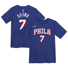 Футболка для дошкольника Philadelphia 76ers Jaylen Brown Nike Royal Icon Name & Number