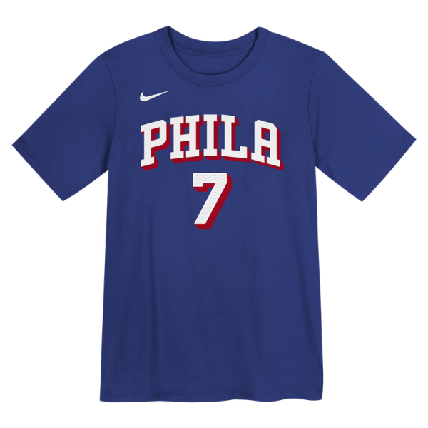 Футболка для дошкольника Philadelphia 76ers Jaylen Brown Nike Royal Icon Name & Number