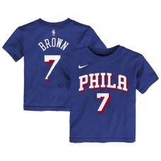 Футболка для малыша Philadelphia 76ers Jaylen Brown Nike Royal Icon Name & Number