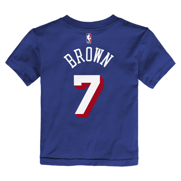 Футболка для малыша Philadelphia 76ers Jaylen Brown Nike Royal Icon Name & Number