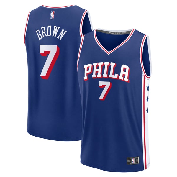 Детская джерси Philadelphia 76ers Jaylen Brown Fanatics Royal Fast Break Replica - Icon Edition