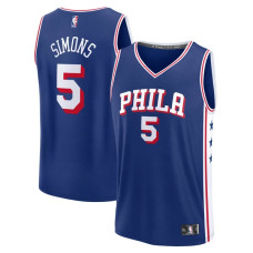 Детская джерси Philadelphia 76ers Anfernee Simons Fanatics Royal Fast Break Replica - Icon Edition