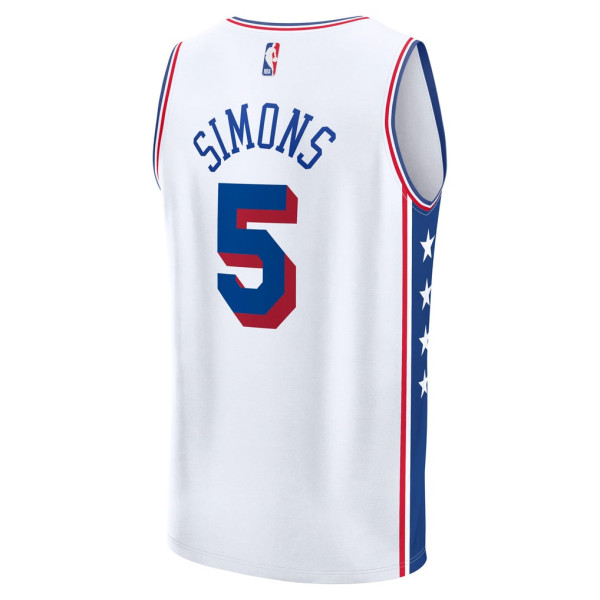 Детская джерси Philadelphia 76ers Anfernee Simons Fanatics White Fast Break Replica - Association Edition