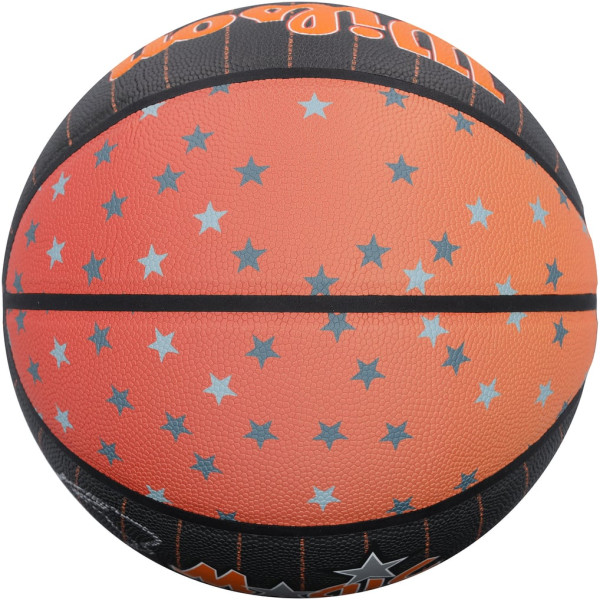 Мяч с автографом Paolo Banchero Orlando Magic Fanatics Authentic Wilson 75th Anniversary Throwback City Edition 2021-22 Black/Orange