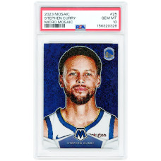Карточка Stephen Curry Golden State Warriors 2023-24 Panini Mosaic Micro Mosaic Case Hit #25 PSA Authenticated 10