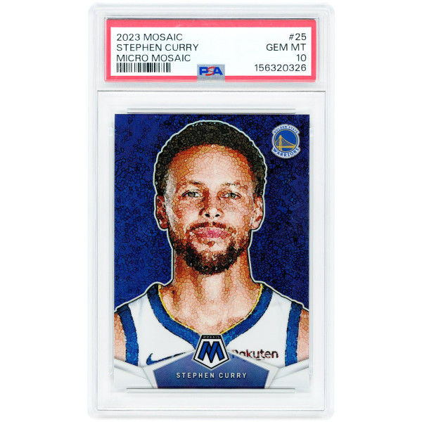 Карточка Stephen Curry Golden State Warriors 2023-24 Panini Mosaic Micro Mosaic Case Hit #25 PSA Authenticated 10