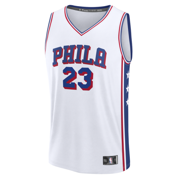 Подростковая Philadelphia 76ers LeBron James Fanatics White Fast Break Jersey - Association Edition