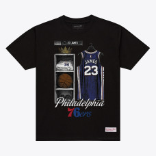 Футболка Philadelphia 76ers LeBron James Mitchell & Ness Black Locker Room