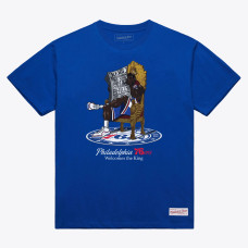 Футболка Philadelphia 76ers LeBron James Mitchell & Ness Royal Caricature
