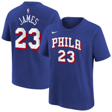 Подростковая Philadelphia 76ers LeBron James Nike Royal Icon Name & Number T-Shirt