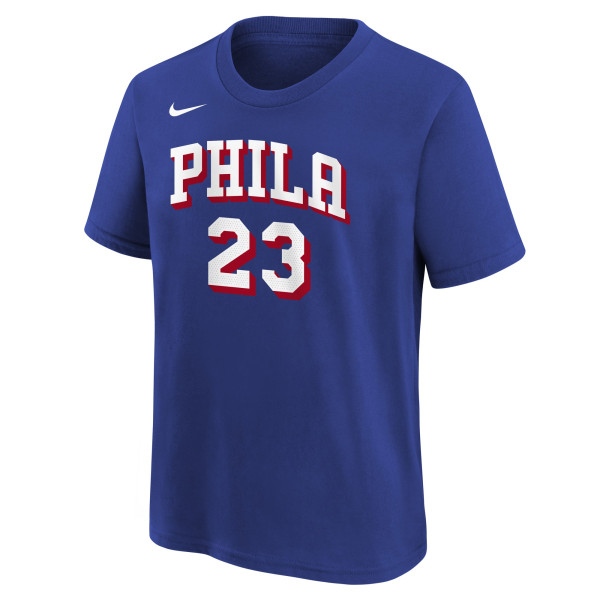 Подростковая Philadelphia 76ers LeBron James Nike Royal Icon Name & Number T-Shirt
