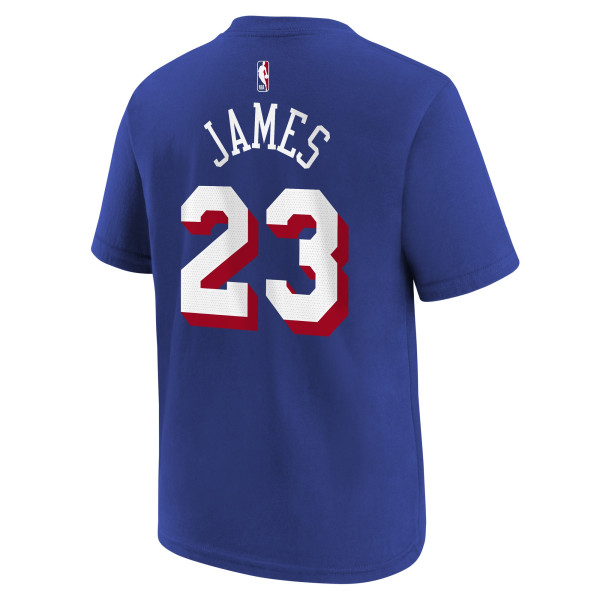 Подростковая Philadelphia 76ers LeBron James Nike Royal Icon Name & Number T-Shirt