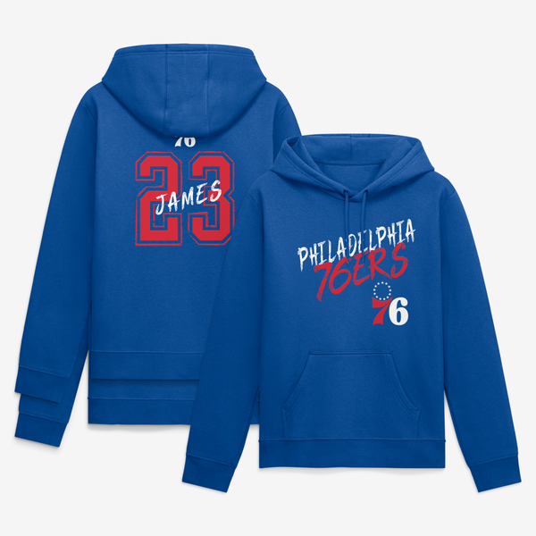 Толстовка Philadelphia 76ers LeBron James Royal Hustle Name & Number