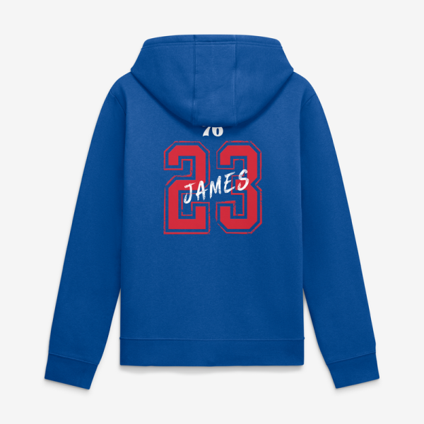 Толстовка Philadelphia 76ers LeBron James Royal Hustle Name & Number