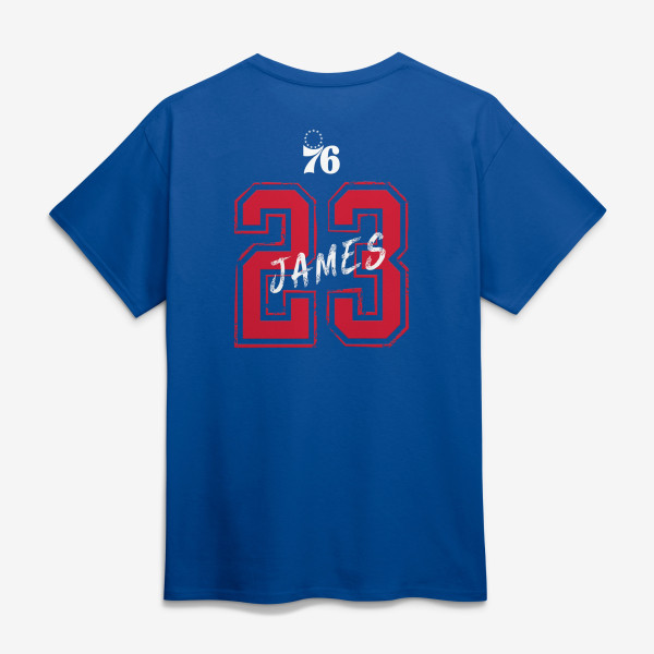 Футболка Philadelphia 76ers LeBron James Royal Hustle Name & Number