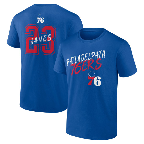 Футболка Philadelphia 76ers LeBron James Royal Hustle Name & Number