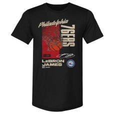 Футболка Philadelphia 76ers LeBron James 500 Level Black All Net Premium Tri-Blend