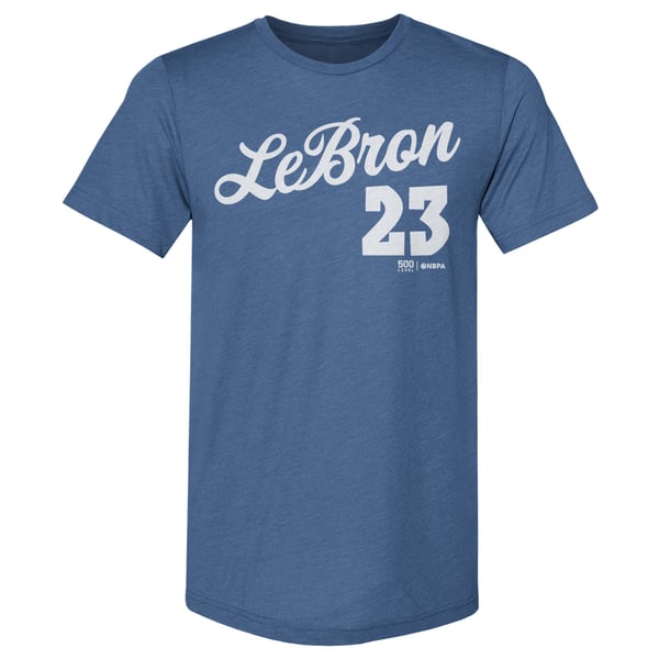 Футболка Philadelphia 76ers LeBron James 500 Level Royal Script Premium Tri-Blend