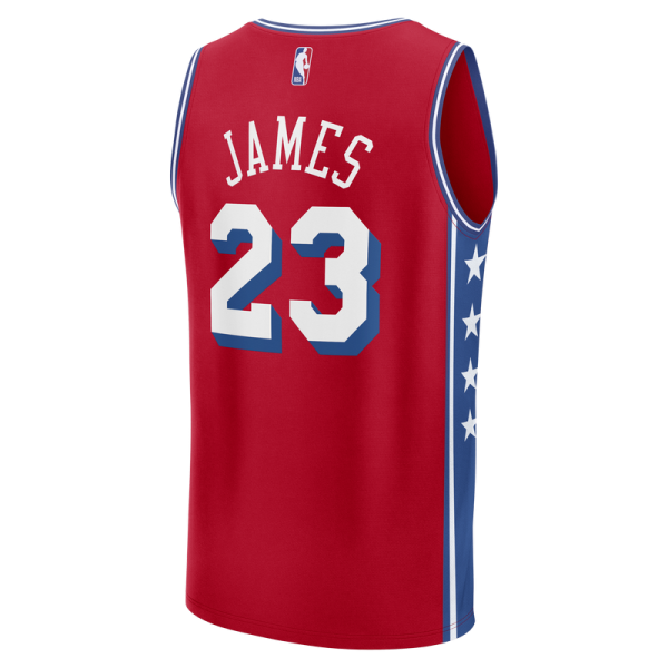 Подростковая Philadelphia 76ers LeBron James Fanatics Red Fast Break Replica Jersey - Statement Edition