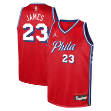 Подростковая Philadelphia 76ers LeBron James Jordan Brand Red Swingman Jersey - Statement Edition