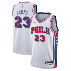Подростковая Philadelphia 76ers LeBron James Nike White Swingman Jersey - Association Edition