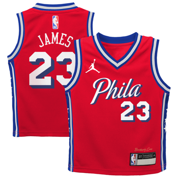 Детская Philadelphia 76ers LeBron James Jordan Brand Red Swingman Jersey - Statement Edition