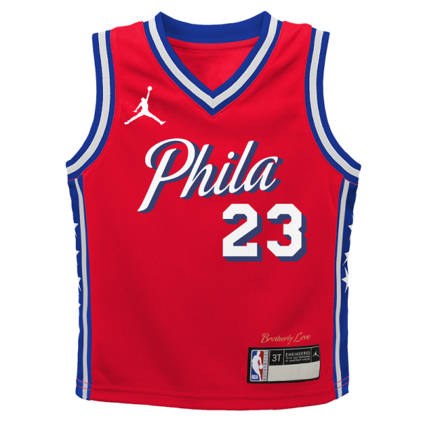 Детская Philadelphia 76ers LeBron James Jordan Brand Red Swingman Jersey - Statement Edition