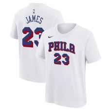Подростковая Philadelphia 76ers LeBron James Nike White Association Name & Number T-Shirt