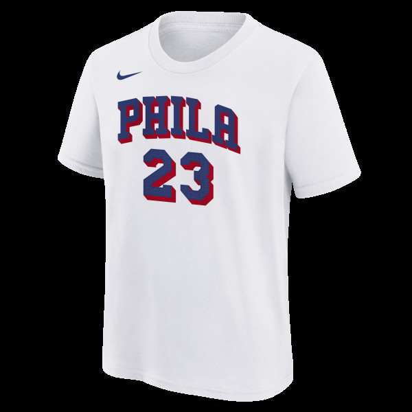 Подростковая Philadelphia 76ers LeBron James Nike White Association Name & Number T-Shirt