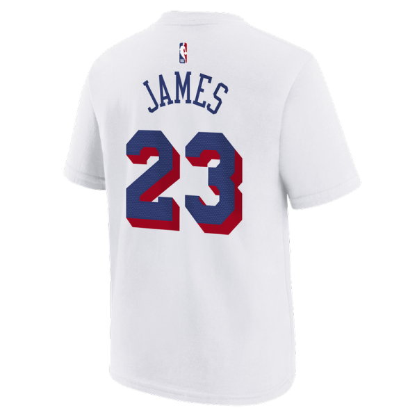 Детская футболка Philadelphia 76ers LeBron James Nike White Association Name & Number