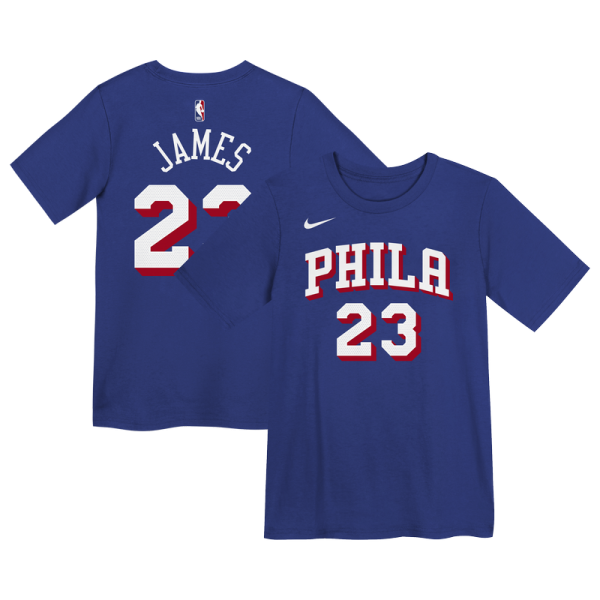 Футболка Preschool Philadelphia 76ers LeBron James Nike Royal Icon Name & Number