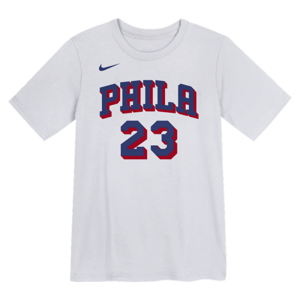 Футболка для дошкольника Philadelphia 76ers LeBron James Nike White Association Name & Number