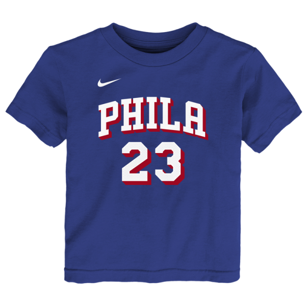 Детская Philadelphia 76ers LeBron James Nike Royal Icon Name & Number T-Shirt