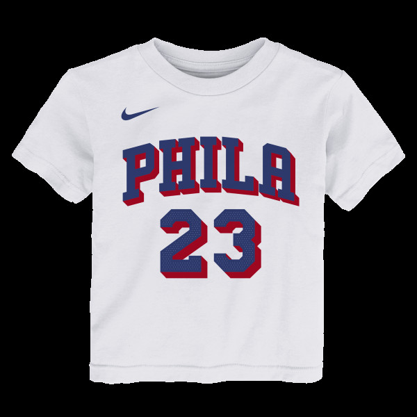 Детская Philadelphia 76ers LeBron James Nike White Association Name & Number T-Shirt