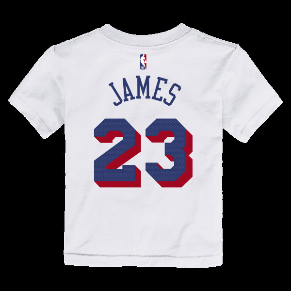 Детская Philadelphia 76ers LeBron James Nike White Association Name & Number T-Shirt