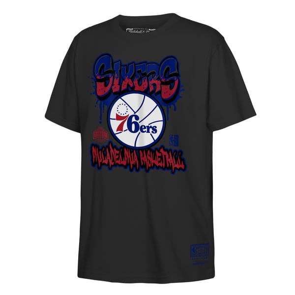 Детская футболка Philadelphia 76ers Mitchell & Ness Black Throwies