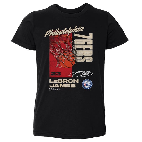 Футболка для малыша Philadelphia 76ers LeBron James 500 Level Black All Net