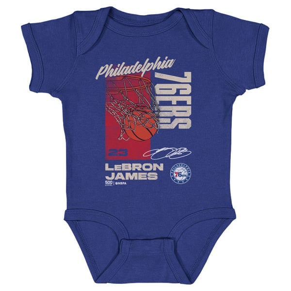 для малыша Philadelphia 76ers LeBron James 500 Level Royal All Net Bodysuit