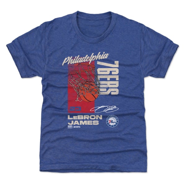 Детская футболка Philadelphia 76ers LeBron James 500 Level Royal All Net