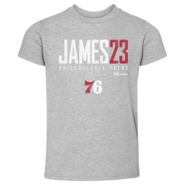 Футболка для малыша Philadelphia 76ers LeBron James 500 Level Heather Gray Elite