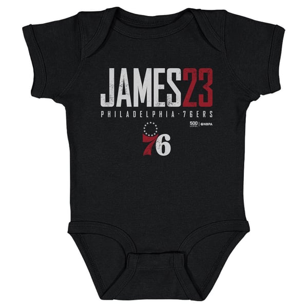 для малыша Philadelphia 76ers LeBron James 500 Level Black Elite Bodysuit