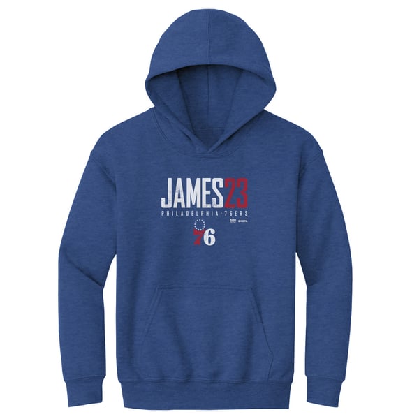 Детская толстовка Philadelphia 76ers LeBron James 500 Level Heather Royal Elite