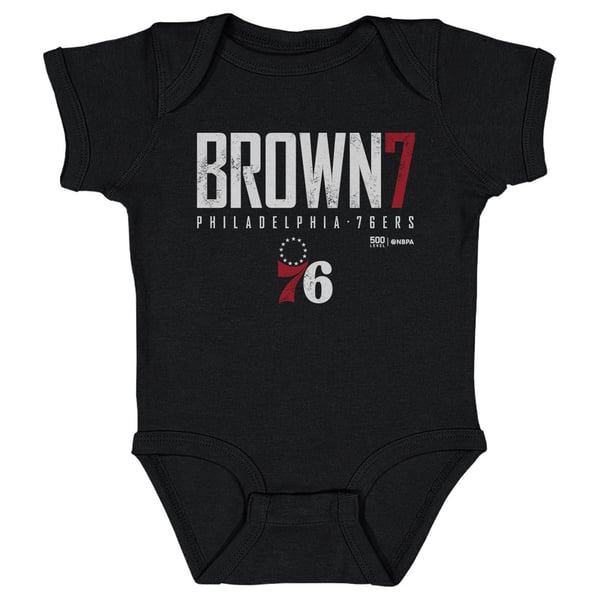 для малыша Philadelphia 76ers Jaylen Brown 500 Level Black Elite Bodysuit