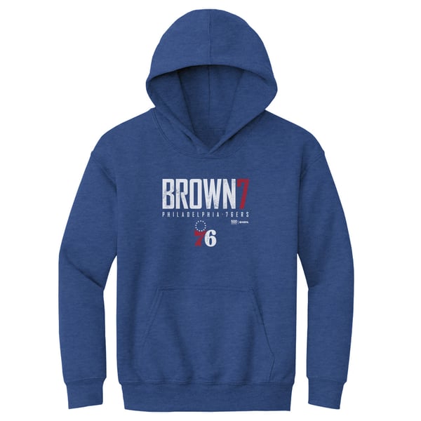 Детская толстовка Philadelphia 76ers Jaylen Brown 500 Level Heather Royal Elite