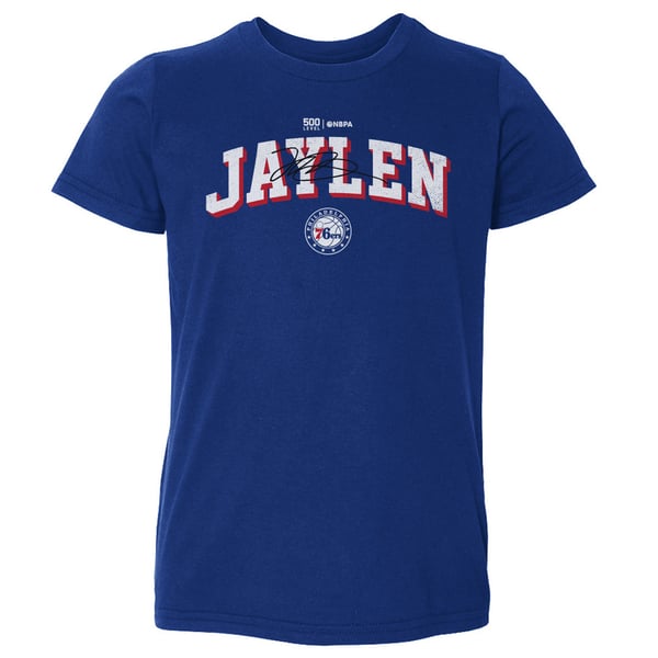 Футболка для малыша Philadelphia 76ers Jaylen Brown 500 Level Royal Team Font