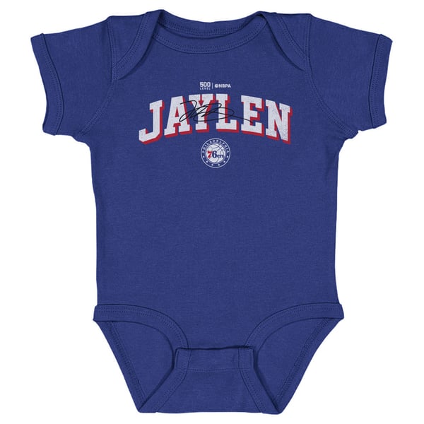 для малыша Philadelphia 76ers Jaylen Brown 500 Level Royal Team Font Bodysuit