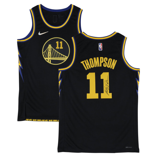 Джерси с автографом Klay Thompson Golden State Warriors Fanatics Authentic Black Nike 2021-22 City Edition Swingman